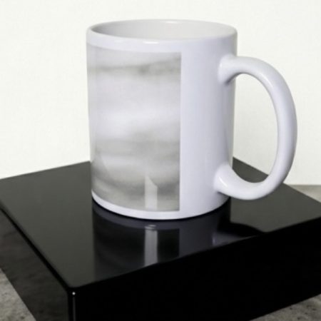 White Coffee Mug with Black & White Humboldt Penguin Print, 11oz