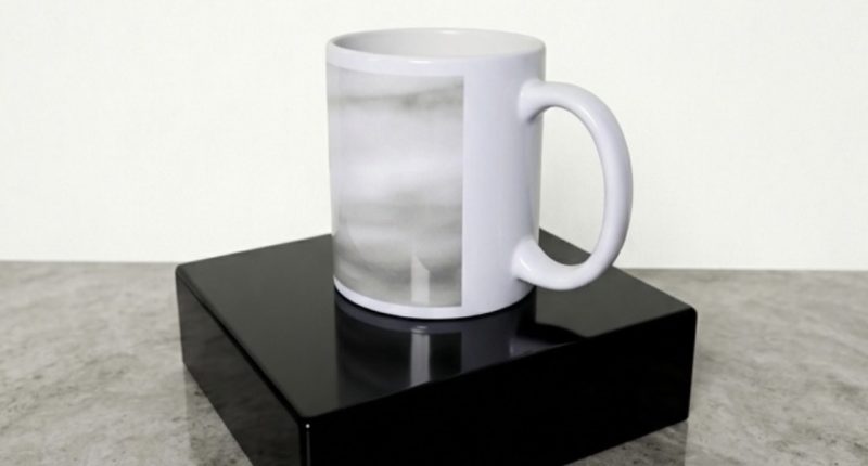 White Coffee Mug with Black & White Humboldt Penguin Print, 11oz