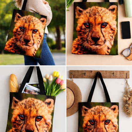 Cheetah Print Tote Bag, 40x40cm