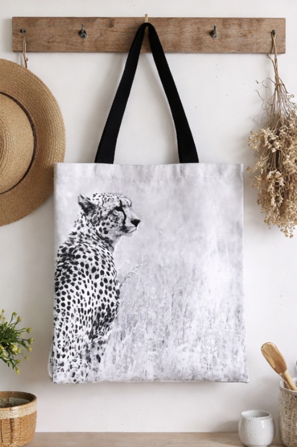 Cheetah Print Tote Bag, 40x40cm