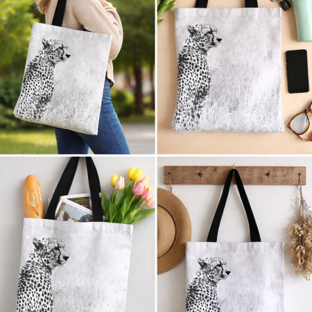 Cheetah Print Tote Bag, 40x40cm