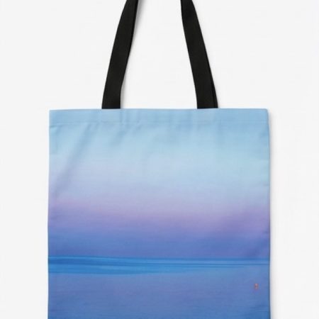 Eco-Friendly Tote Bag with Blue Pastel Seascape Print