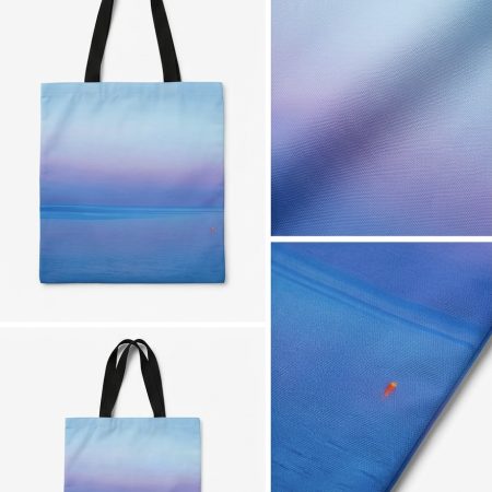 Eco-Friendly Tote Bag with Blue Pastel Seascape Print