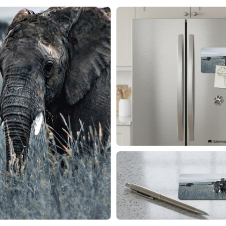 Handmade Flexible Elephant Fridge Magnet, 3x2 Inches