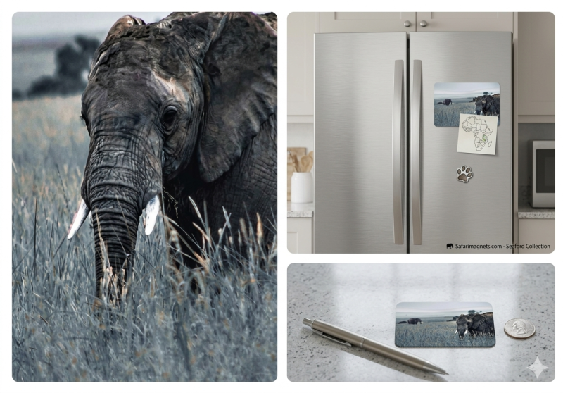 Handmade Flexible Elephant Fridge Magnet, 3x2 Inches