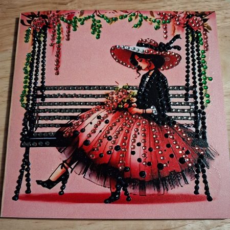 Handmade Elegant Lady Diamond Art Cards, Colourful and Lightweight