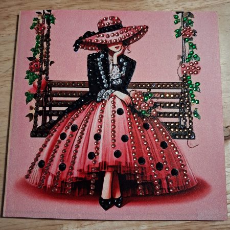 Handmade Elegant Lady Diamond Art Cards, Colourful and Lightweight
