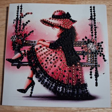 Handmade Elegant Lady Diamond Art Cards, Colourful and Lightweight