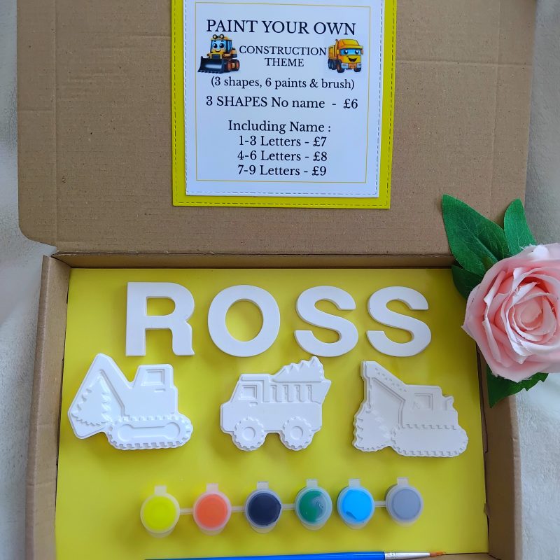 Paint your own Construction Craft Activity, Construction Gift, Kids Craft Activity, Kids Letterbox Gift 🚧