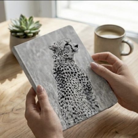 A5 Cheetah Portrait Lined Notebook with Minimalist Design