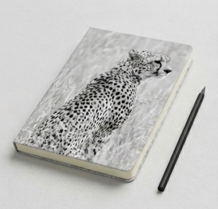 A5 Cheetah Portrait Lined Notebook with Minimalist Design