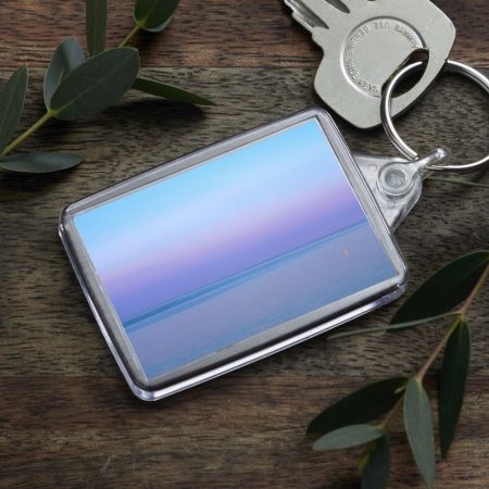 Blue Pastel Seascape Acrylic Keyring, 50 x 35mm