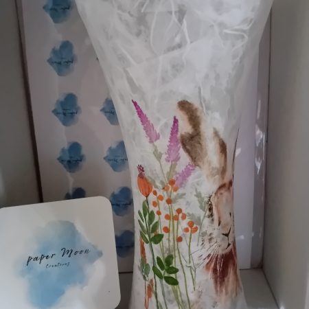 Decoupaged vase - Rabbit/Hare design