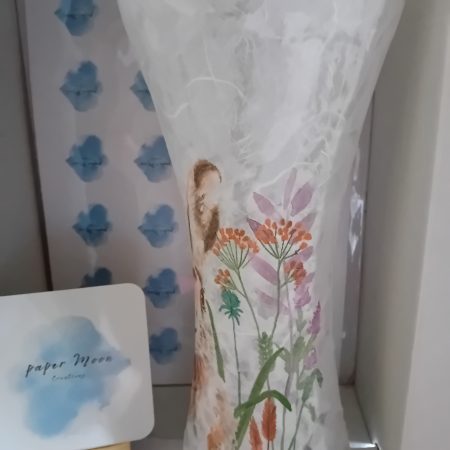 Decoupaged vase - Rabbit/Hare design