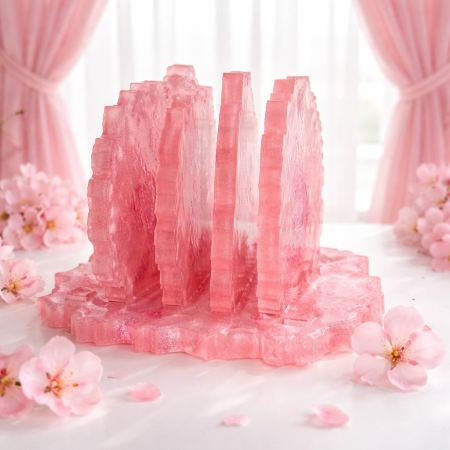 Baby Pink Resin Coaster Set x 4 with Holder