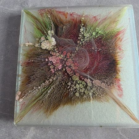 Aurora Burst Resin Coaster Set – Abstract Floral Explosion Coasters (Set of 4)