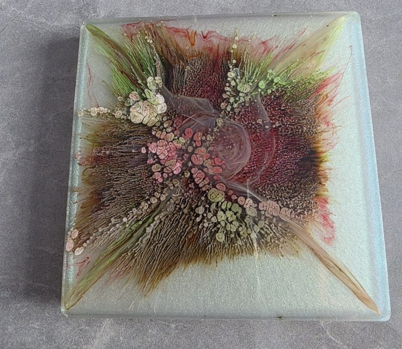 Aurora Burst Resin Coaster Set – Abstract Floral Explosion Coasters (Set of 4)