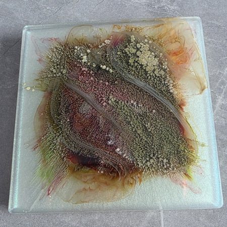 Aurora Burst Resin Coaster Set – Abstract Floral Explosion Coasters (Set of 4)