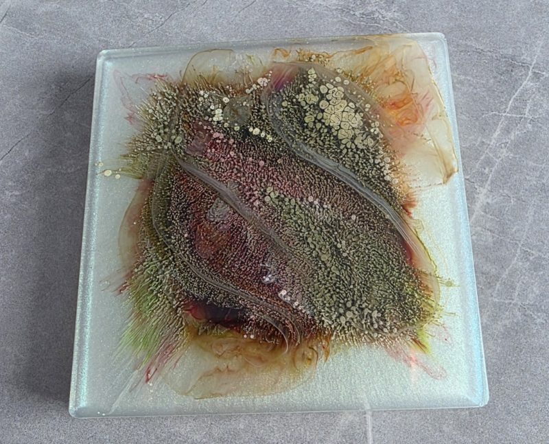 Aurora Burst Resin Coaster Set – Abstract Floral Explosion Coasters (Set of 4)