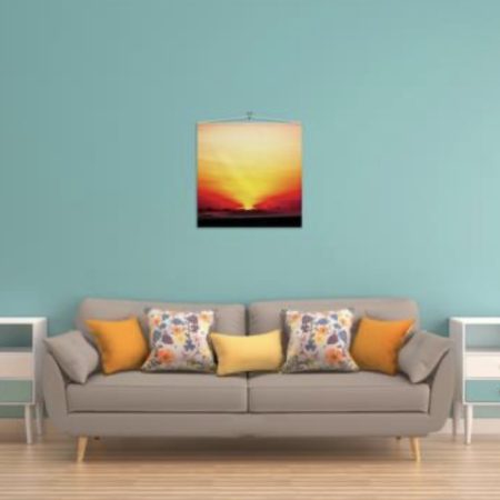 African Sunrise Wall Hanging on Stiff Panama Fabric