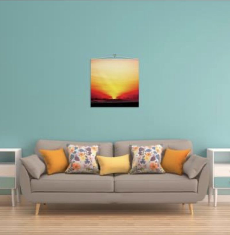 African Sunrise Wall Hanging on Stiff Panama Fabric
