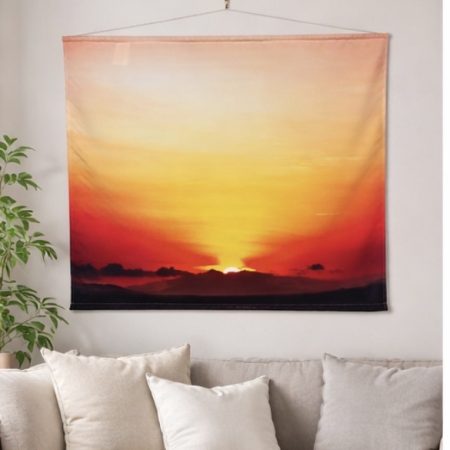 African Sunrise Wall Hanging on Stiff Panama Fabric