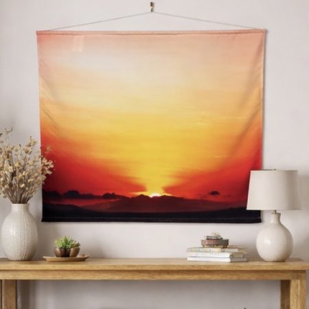 African Sunrise Wall Hanging on Stiff Panama Fabric
