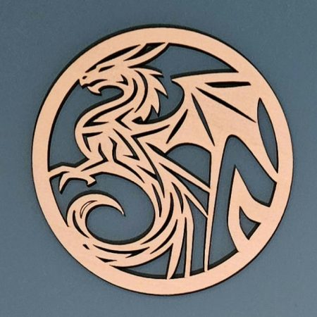Set of 4 fantasy dragon coasters Laser cut coasters set of 4 dragon design lightweight coasters