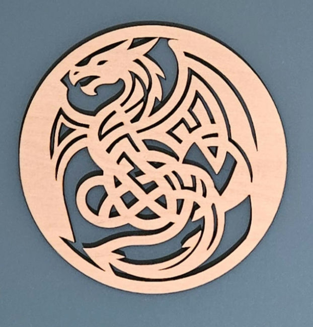 Set of 4 fantasy dragon coasters Laser cut coasters set of 4 dragon design lightweight coasters