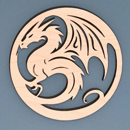 Set of 4 fantasy dragon coasters Laser cut coasters set of 4 dragon design lightweight coasters