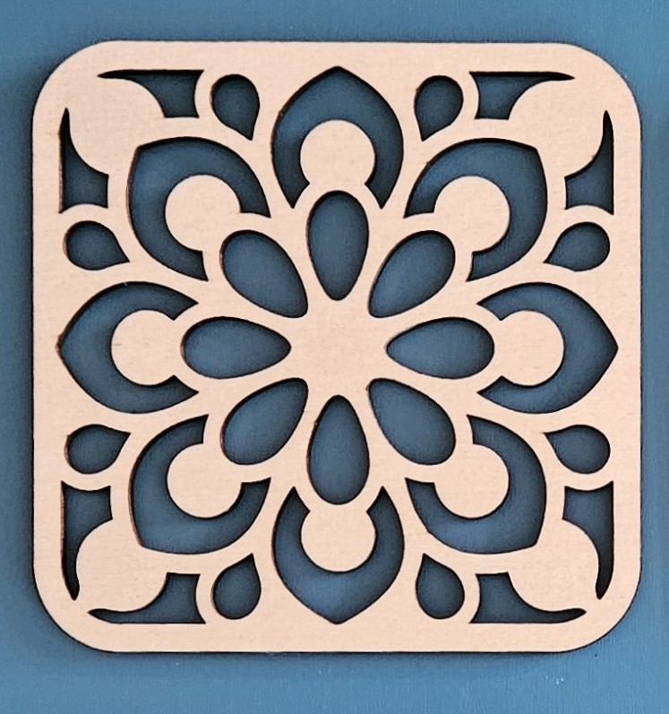 Set of 4 Mandala coasters Laser cut coasters set of 4 Mandala design lightweight coasters