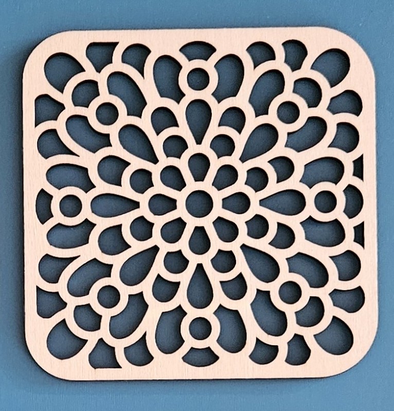 Set of 4 Mandala coasters Laser cut coasters set of 4 Mandala design lightweight coasters