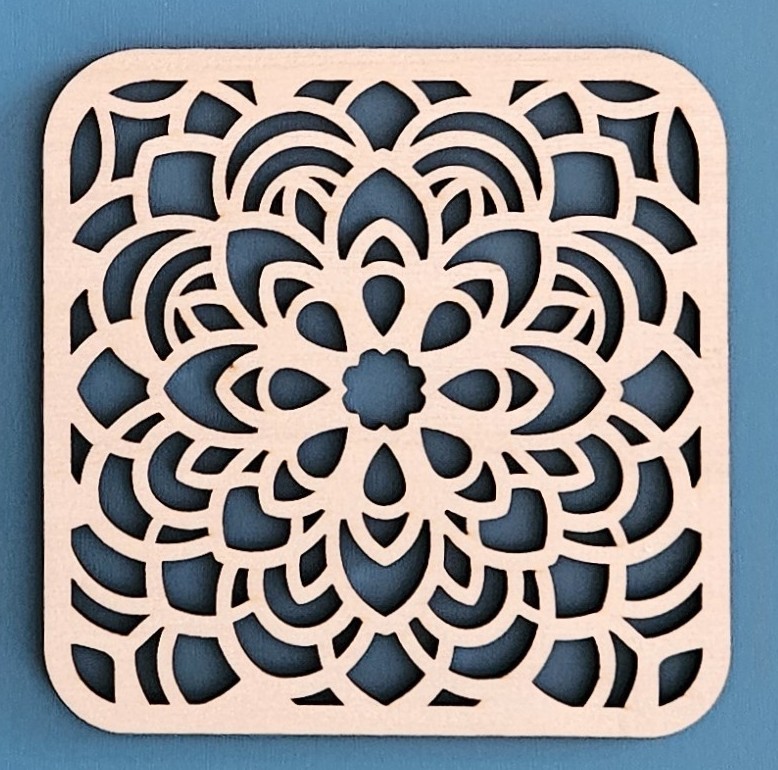 Set of 4 Mandala coasters Laser cut coasters set of 4 Mandala design lightweight coasters