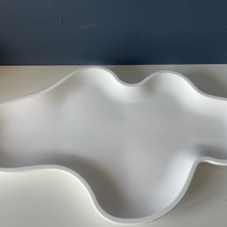 White eco resin irregular wavy design display, trinket or key tray