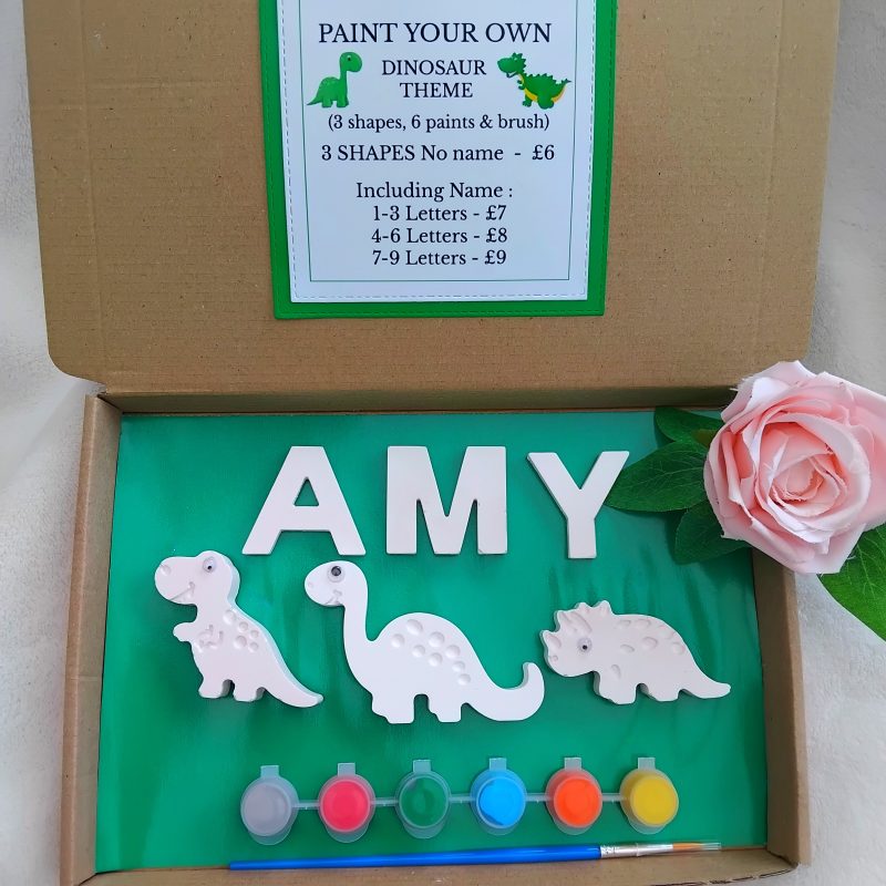 Paint your own Dinosaur Craft Activity, Dinosaur Gift, Kids Craft Activity, Kids Letterbox Gift 🦕