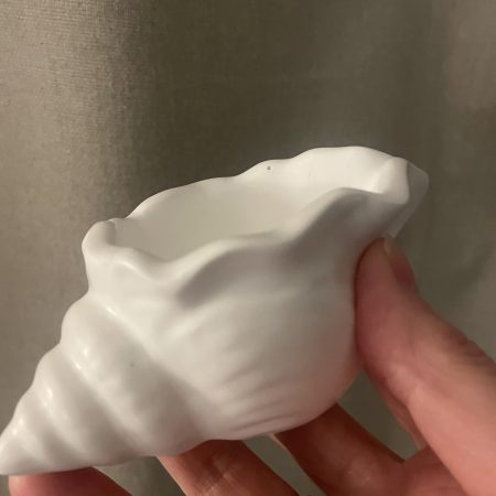 White eco resin conch shell and starfish decorative bowl set handmade