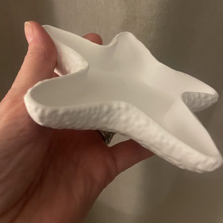 White eco resin conch shell and starfish decorative bowl set handmade