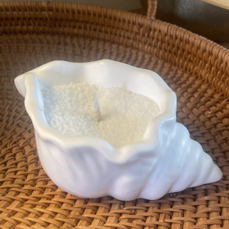 White eco resin conch shell and starfish decorative bowl set handmade