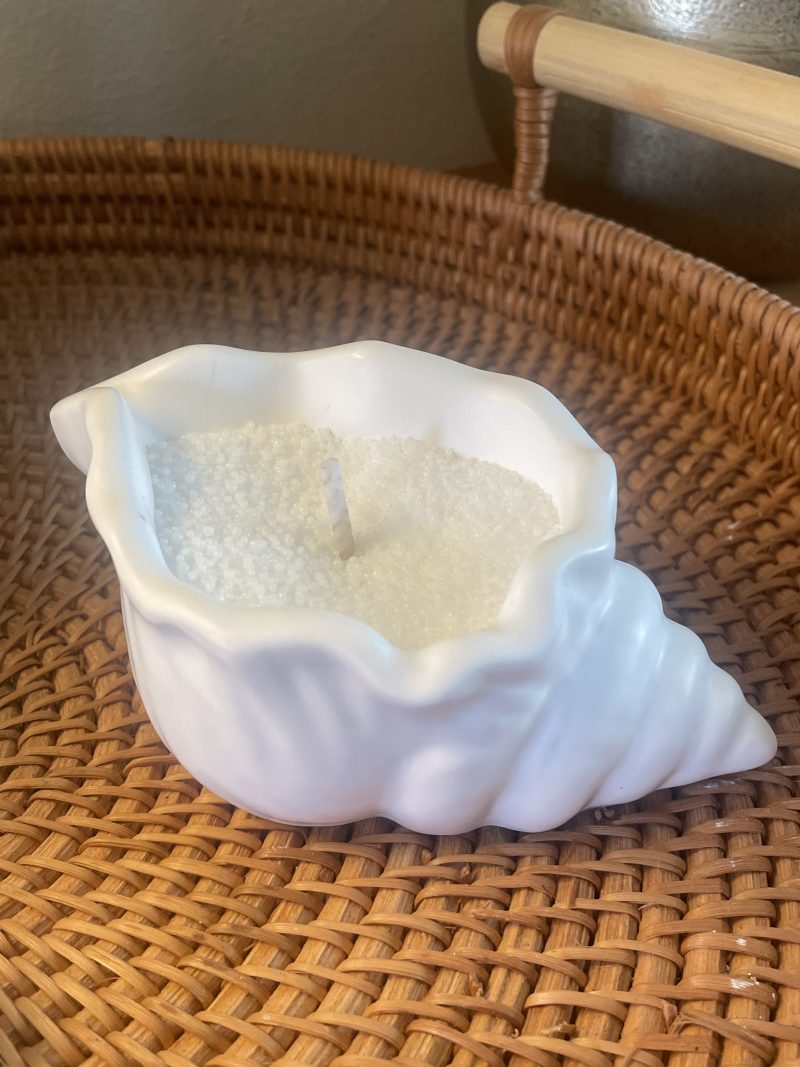 White eco resin conch shell and starfish decorative bowl set handmade