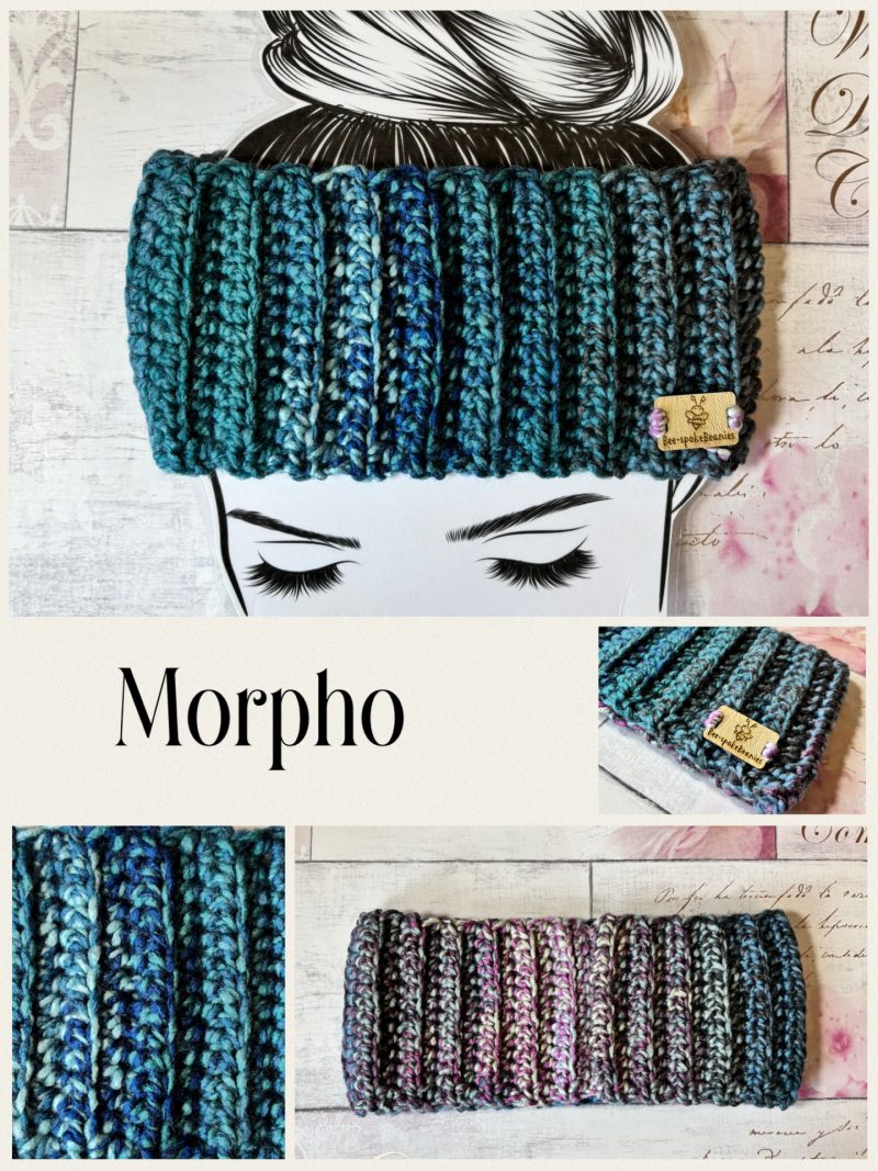 Crocheted Chunky Colourful Ribbed Headband. Soft Ear Warmer