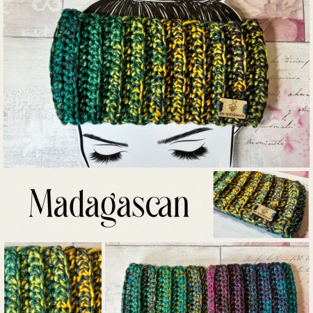 Crocheted Chunky Colourful Ribbed Headband. Soft Ear Warmer
