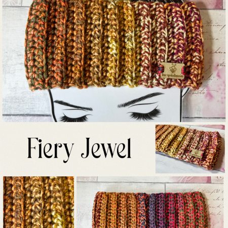 Crocheted Chunky Colourful Ribbed Headband. Soft Ear Warmer