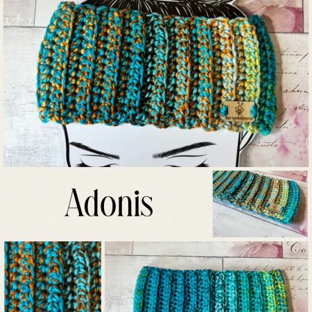 Crocheted Chunky Colourful Ribbed Headband. Soft Ear Warmer