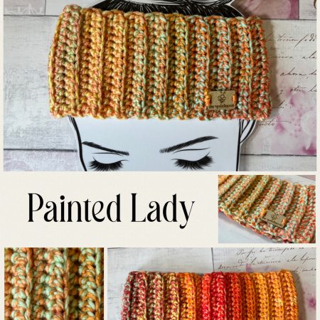 Crocheted Chunky Colourful Ribbed Headband. Soft Ear Warmer