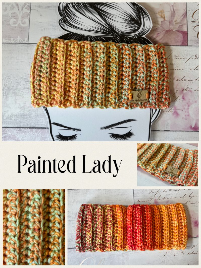 Crocheted Chunky Colourful Ribbed Headband. Soft Ear Warmer
