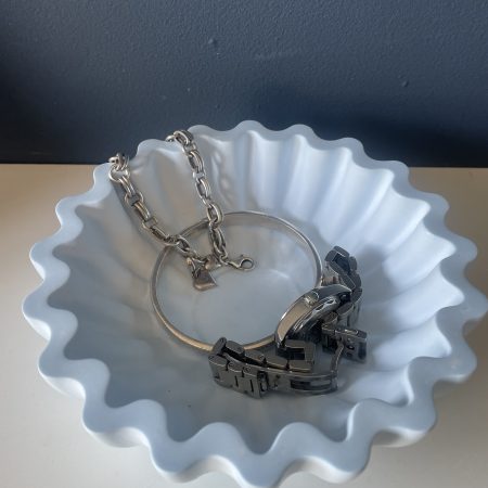 Eco resin fluted ruffle edge bowl handcrafted