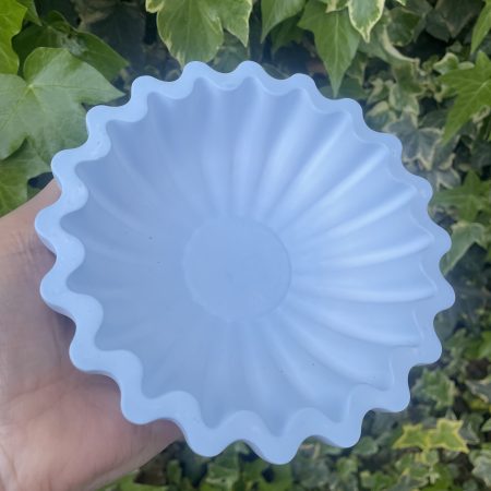 Eco resin fluted ruffle edge bowl handcrafted