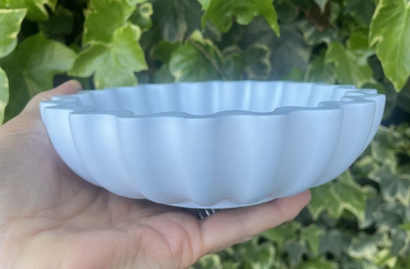 Eco resin fluted ruffle edge bowl handcrafted
