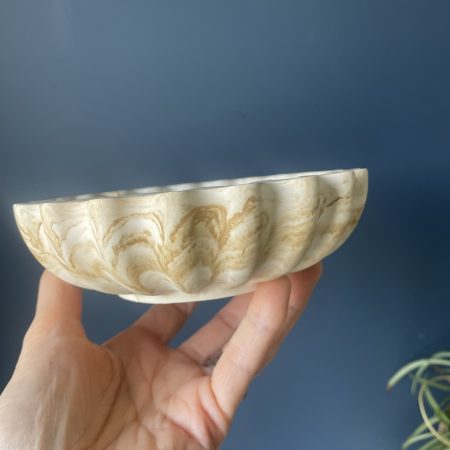 Eco resin fluted ruffle edge bowl handcrafted