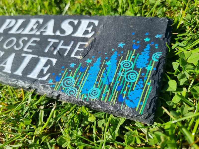 Hand Painted Please Close The Gate Garden Sign - Floral